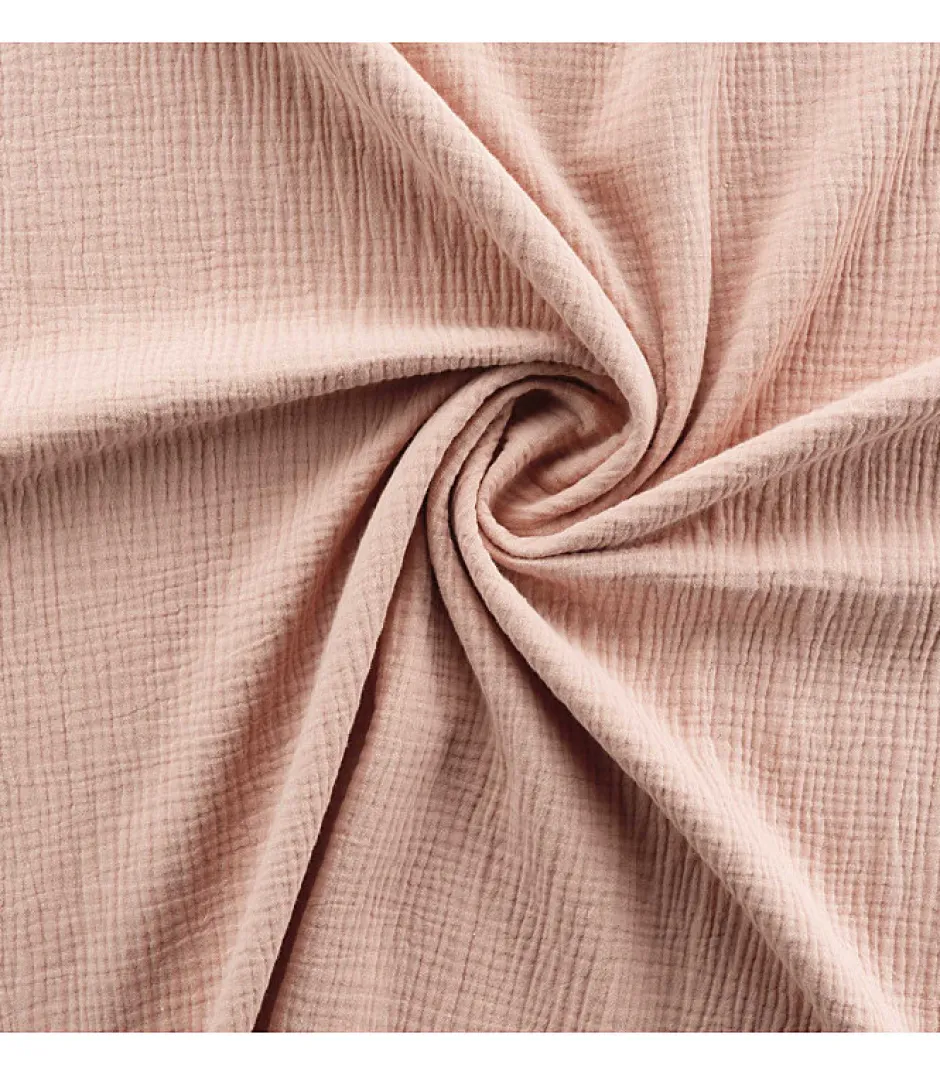 Douceur D'Intérieur Housse de couette double gaze coton uni Vieux rose 140x200cm - 140x200cm - Rose