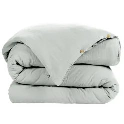Eden Housse de couette Double Gaze Coton 140 x 200 cm Gaia eucalyptus Outlet