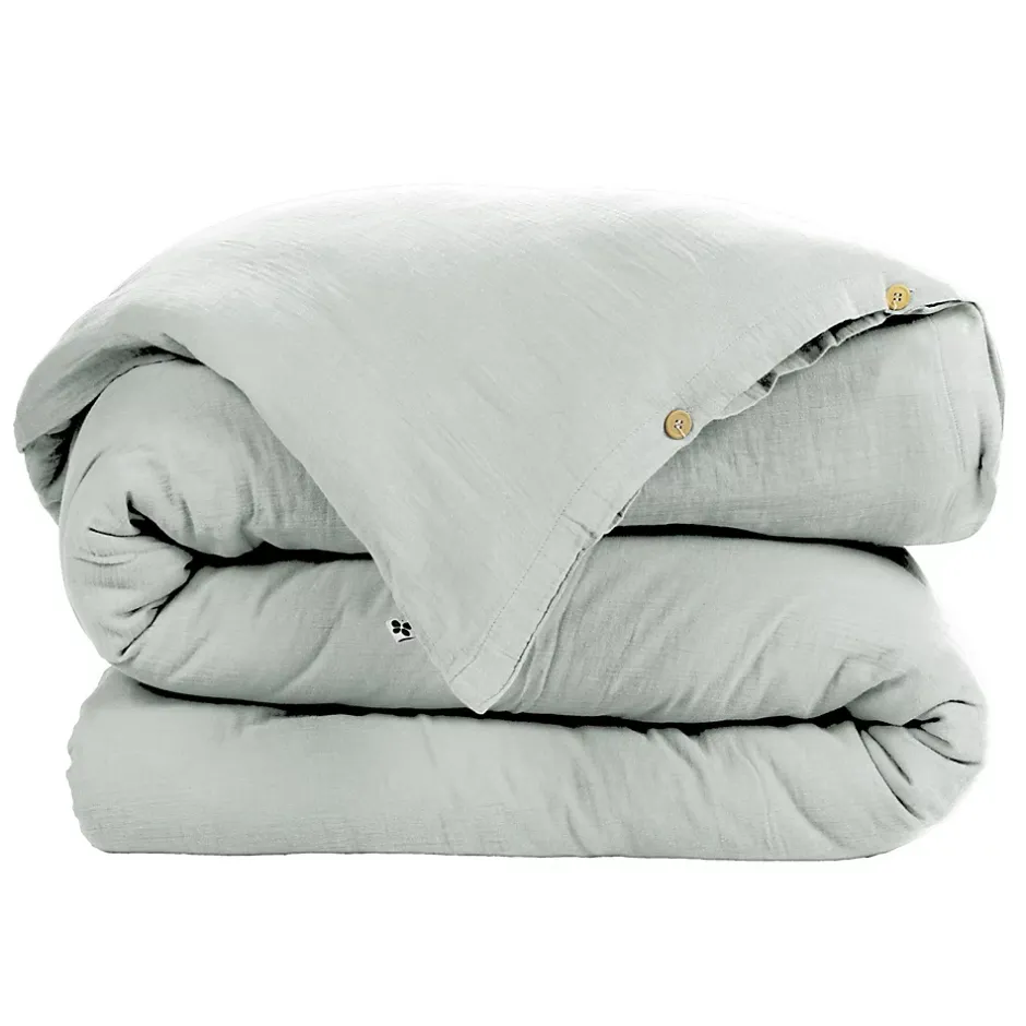 Eden Housse de couette Double Gaze Coton 140 x 200 cm Gaia eucalyptus Outlet