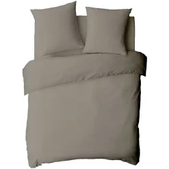 Future Home Housse de couette en coton 57 fils unie 200x200cm