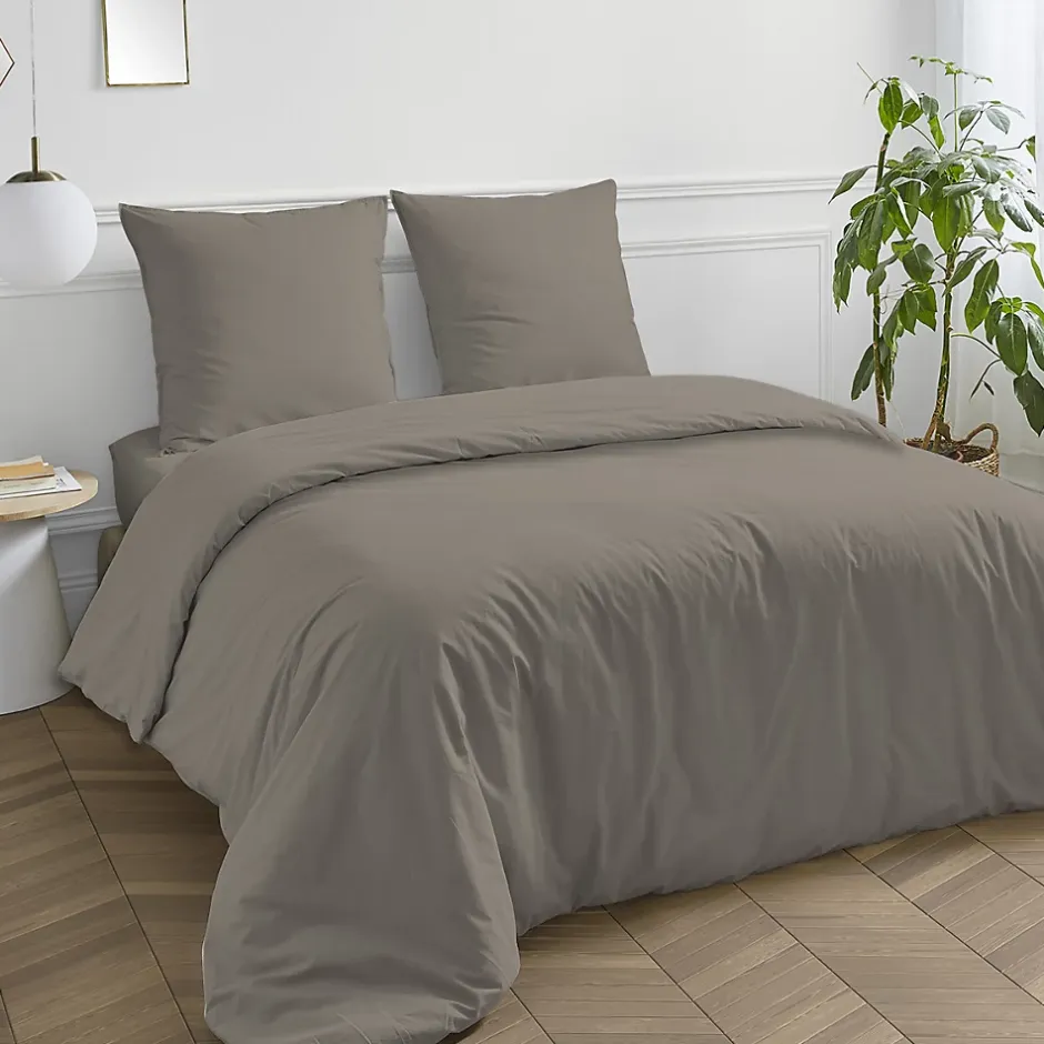 Future Home Housse de couette en coton 57 fils unie 200x200cm