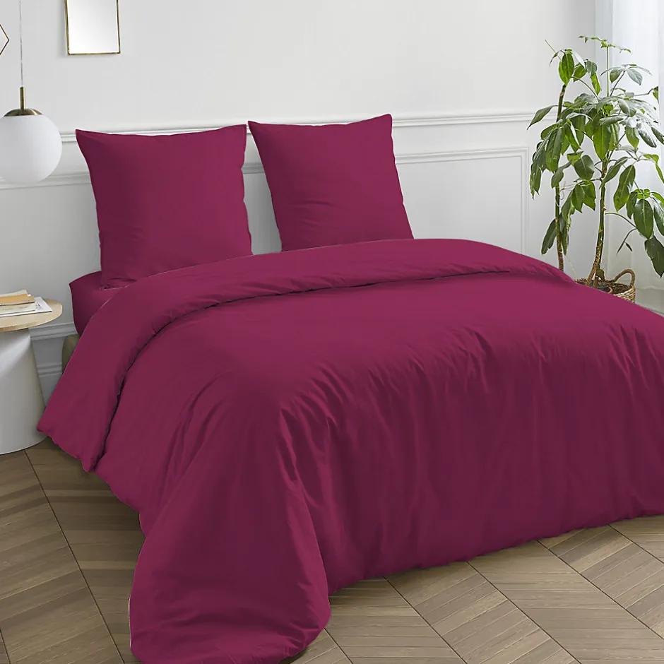 Future Home Housse de couette en coton 57 fils unie 200x200cm