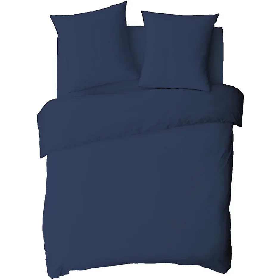 Future Home Housse de couette en coton 57 fils unie 140x200cm Discount