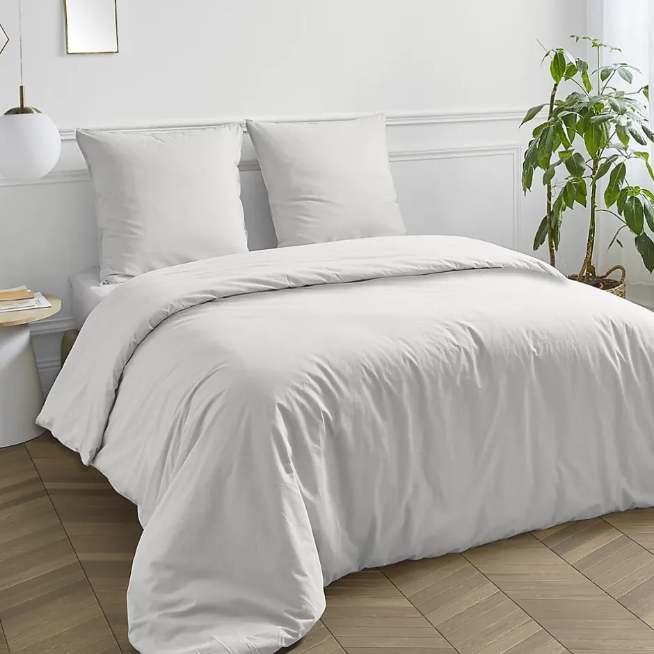 Future Home Housse de couette en coton 57 fils unie 200x200cm Discount