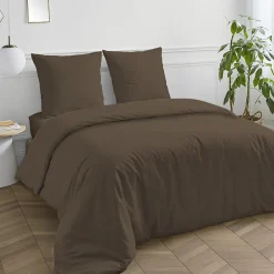 Future Home Housse de couette en coton 57 fils unie 200x200cm Clearance