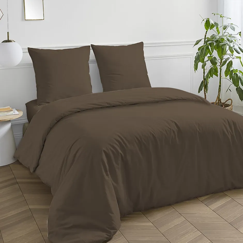 Future Home Housse de couette en coton 57 fils unie 200x200cm Clearance