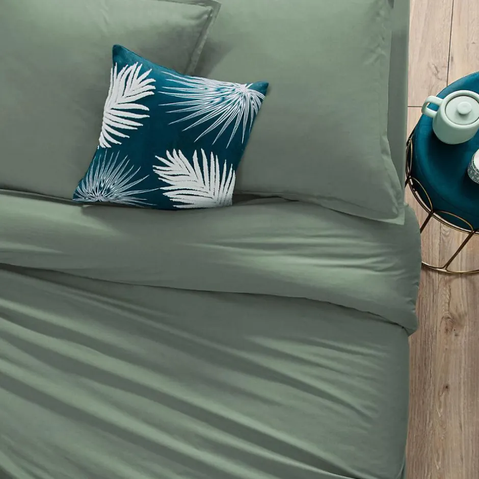 Atmosphera Créateur D'Intérieur Housse de couette en coton - vert céladon 140x200 cm - Atmosphera