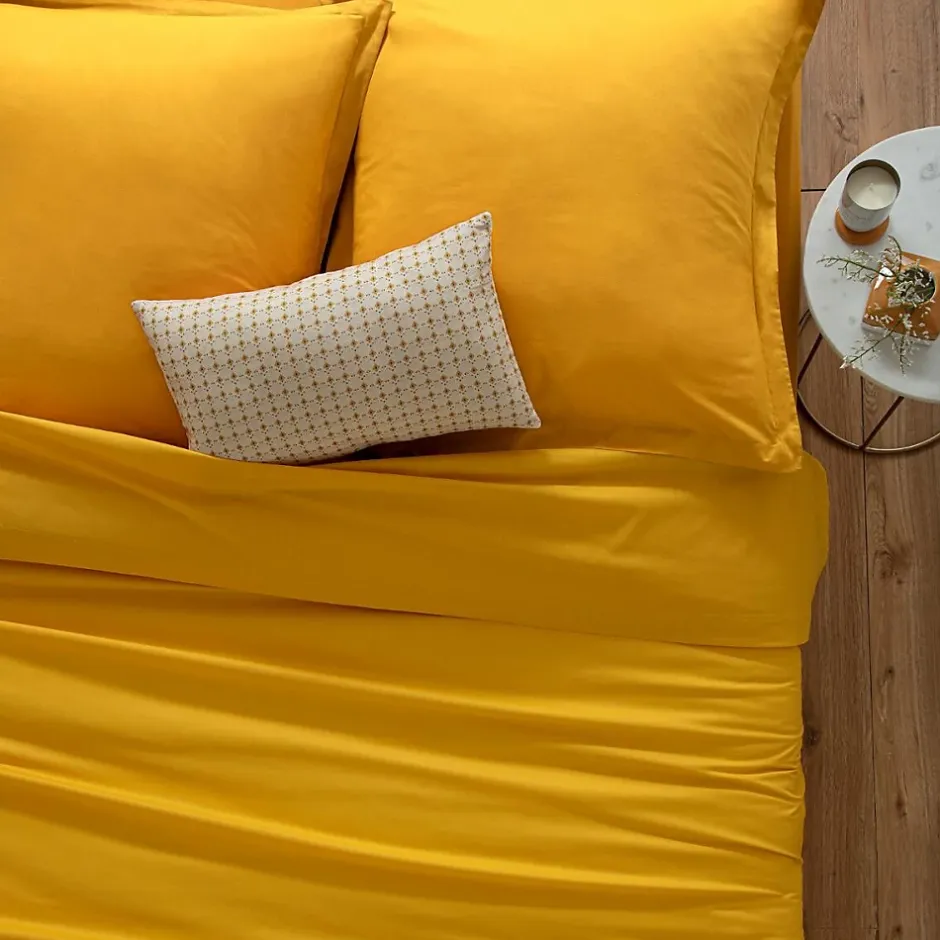 Atmosphera Créateur D'Intérieur Housse de couette en coton - jaune moutarde 140x200 cm - Atmosphera Outlet