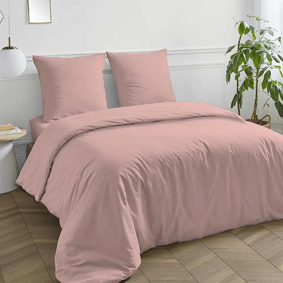 Future Home Housse de couette en coton 57 fils unie 200x200cm New