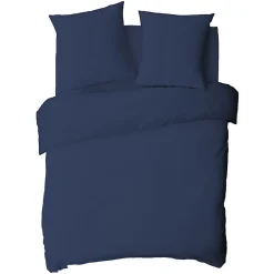 Future Home Housse de couette en coton 57 fils unie 200x200cm Discount