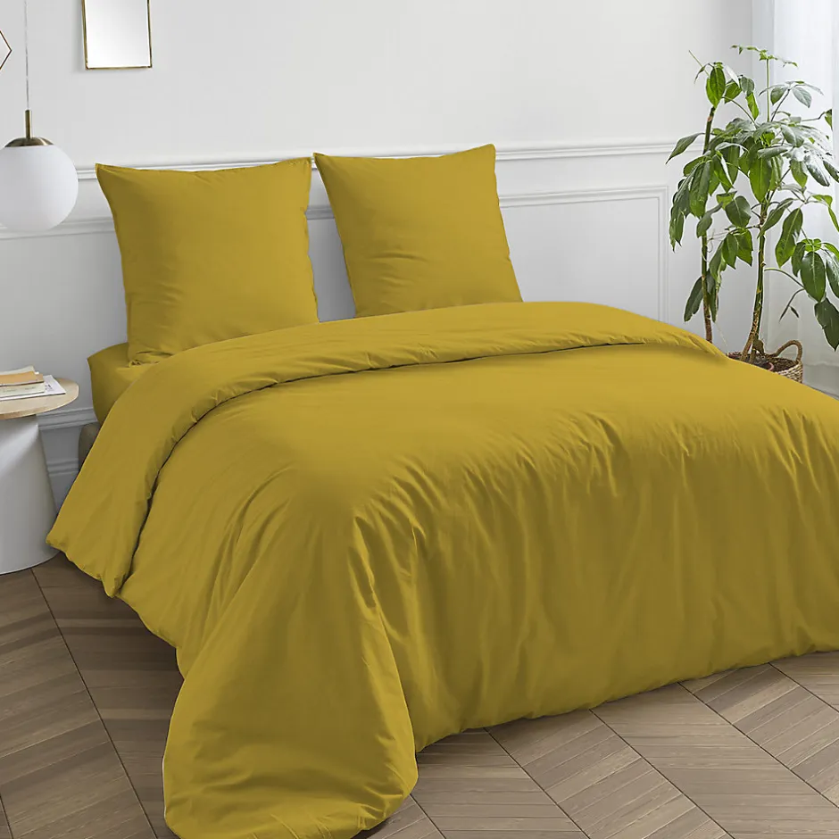 Future Home Housse de couette en coton 57 fils unie 200x200cm