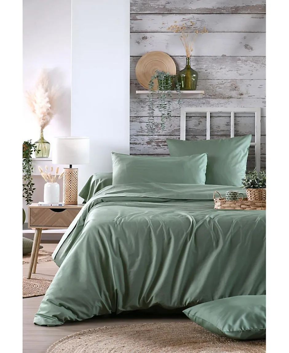 Eden Housse de couette en percale de coton uni Elysée
