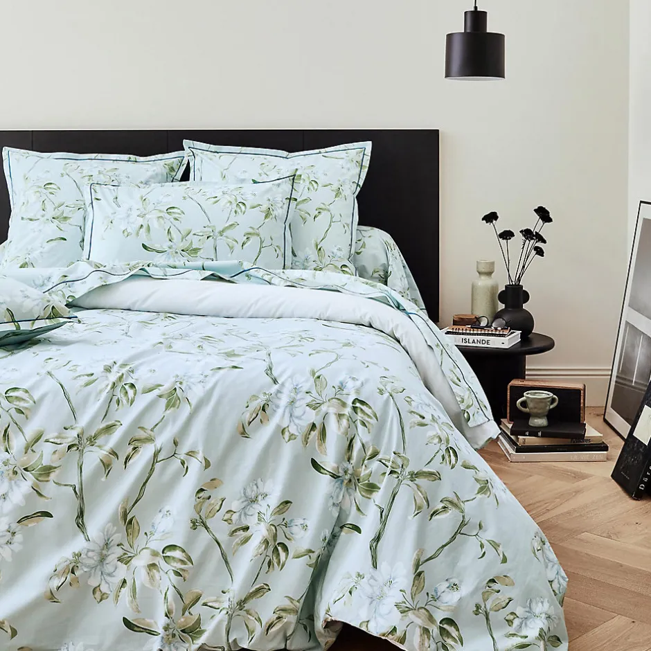 Tradilinge Housse de couette en percale de coton au style anglais (140x200 cm - Céladon) Best