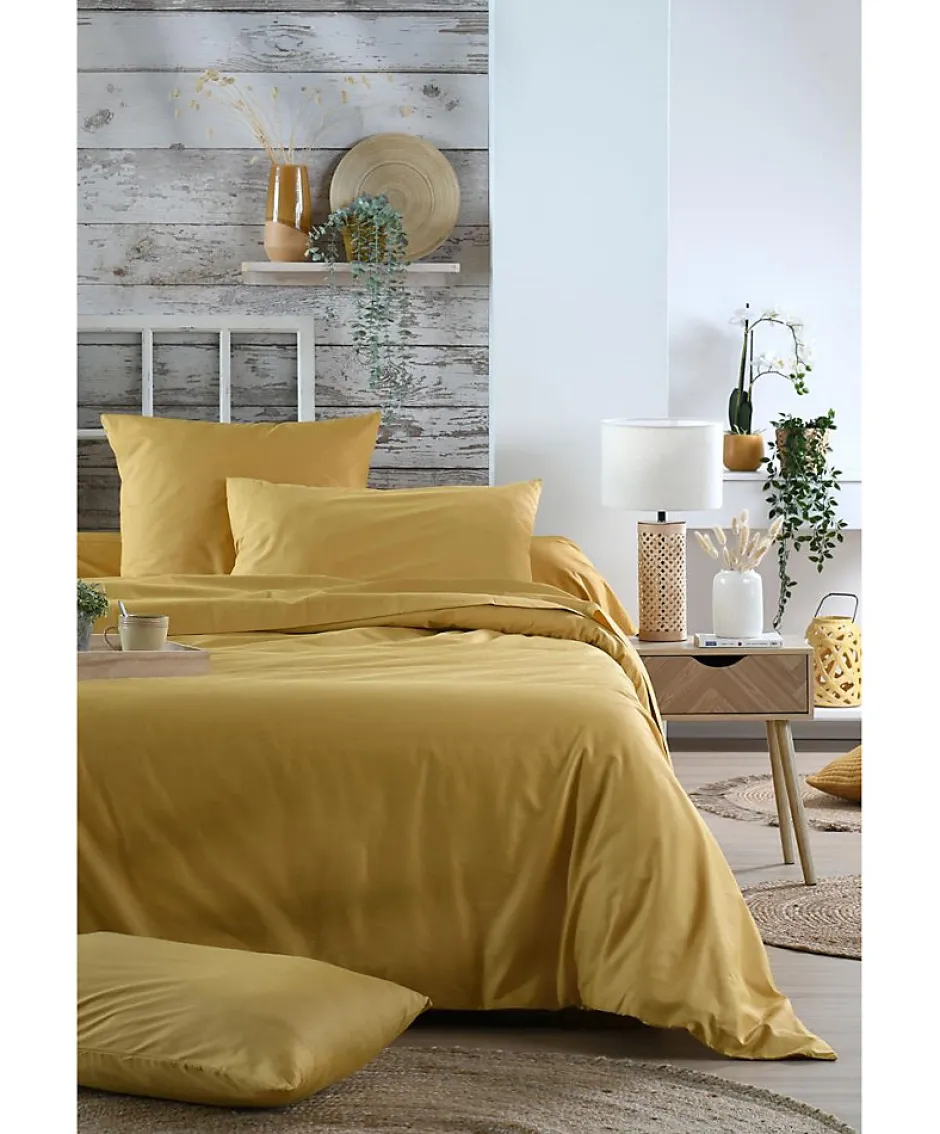 Eden Housse de couette en percale de coton uni Elysée