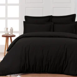 Sensei Maison Housse de couette en percale coton Noir 240x220 cm SOFT PERCALE