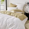 Tradilinge Housse de couette en percale au style géométrique (280x240 cm - Beige)