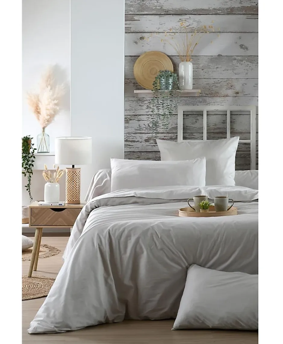 Eden Housse de couette en percale de coton uni Elysée Online