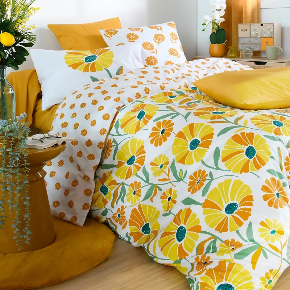Eden Housse de couette en percale de coton motif floral Online