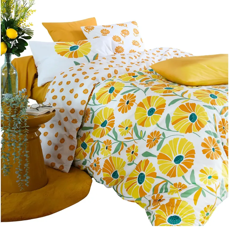 Eden Housse de couette en percale de coton motif floral Online