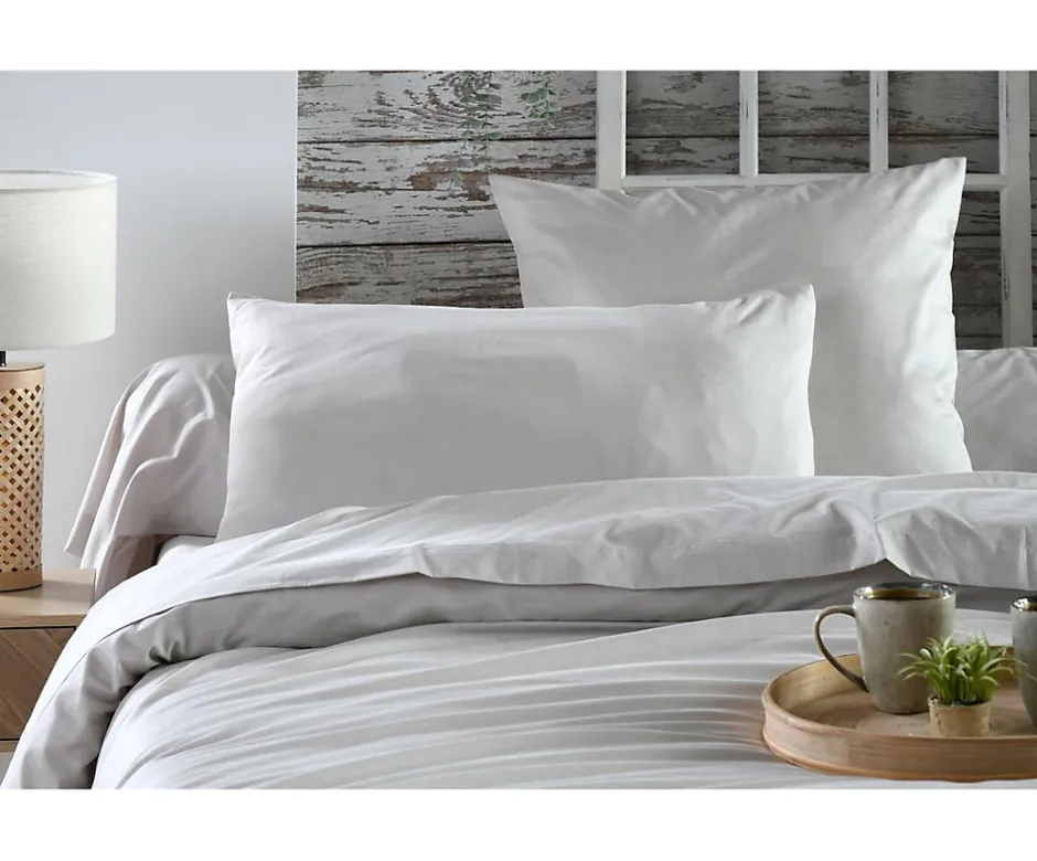 Eden Housse de couette en percale de coton uni Elysée
