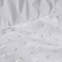 Tradilinge Housse de couette en percale au style géométrique (260x240 cm - Gris clair) Discount