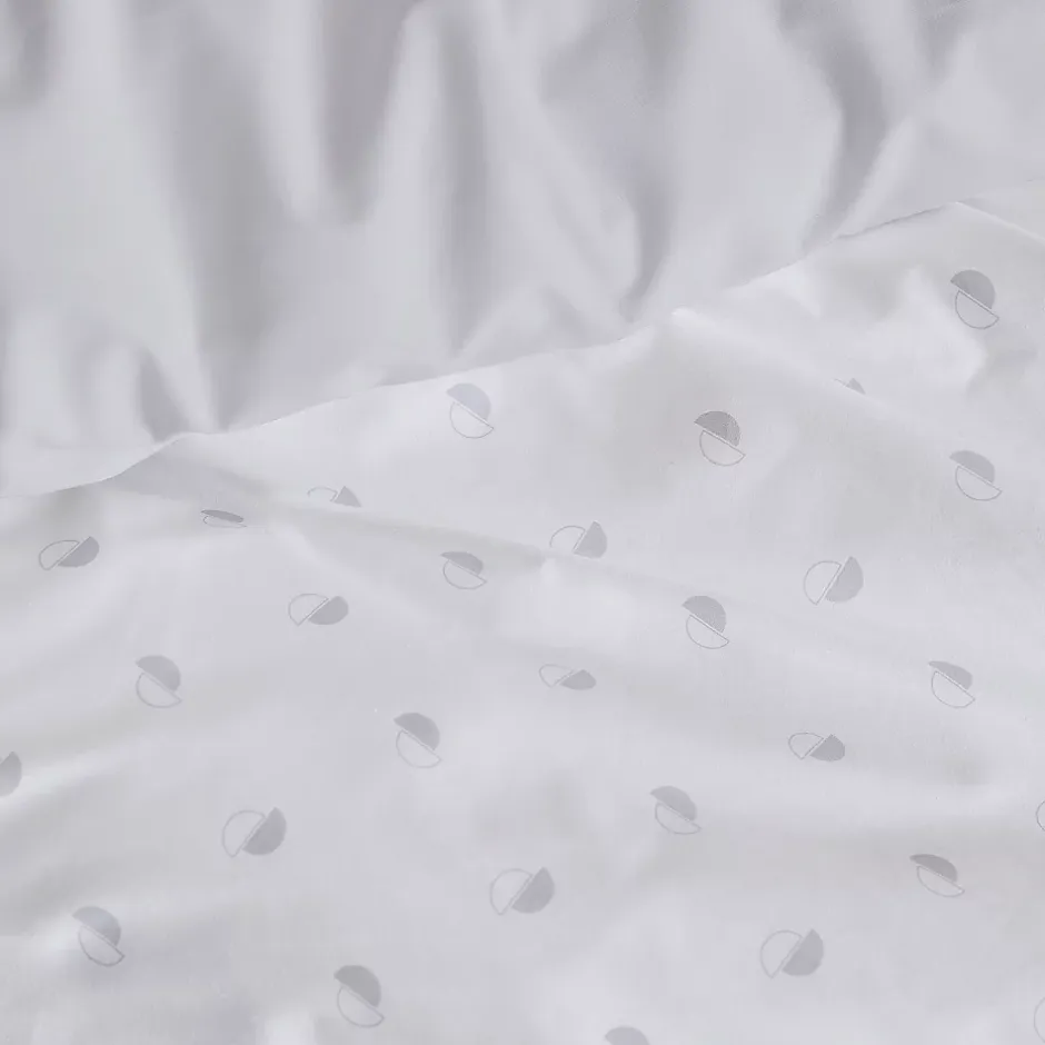 Tradilinge Housse de couette en percale au style géométrique (260x240 cm - Gris clair) Discount