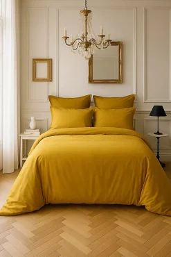 Eden Housse de couette en satin de coton Uni New