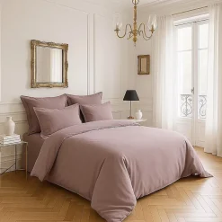Eden Housse de couette en satin de coton Uni Discount