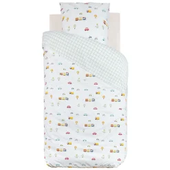 Atmosphera Créateur D'Intérieur Housse de couette enfant 140x200 VOITURES + taie coton 57 fils Outlet