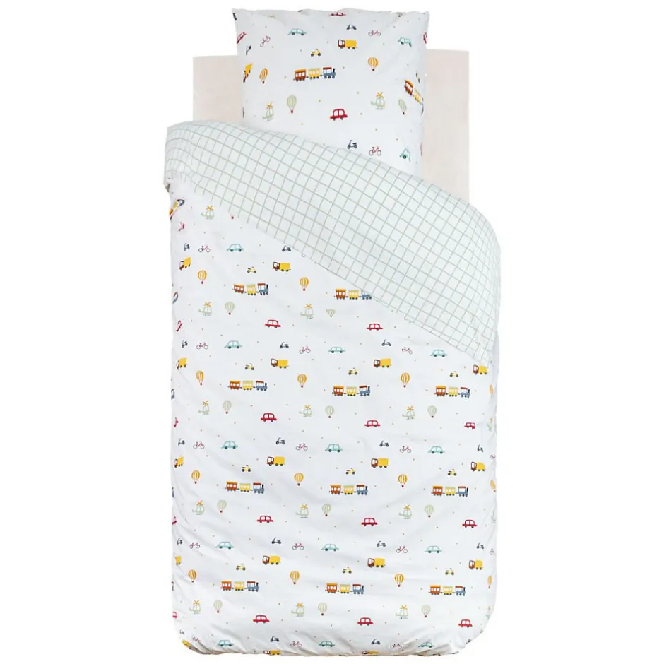 Atmosphera Créateur D'Intérieur Housse de couette enfant 140x200 VOITURES + taie coton 57 fils Outlet
