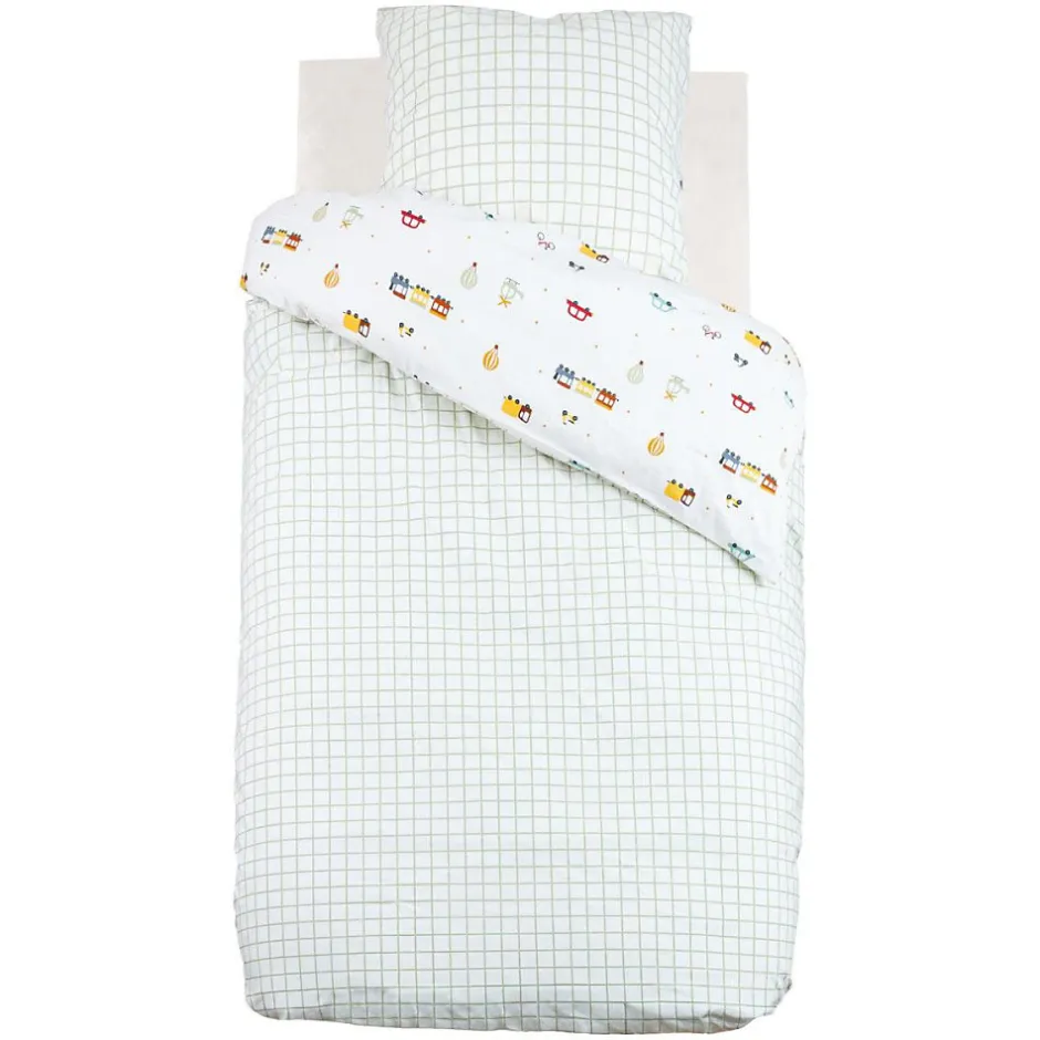 Atmosphera Créateur D'Intérieur Housse de couette enfant 140x200 VOITURES + taie coton 57 fils Outlet