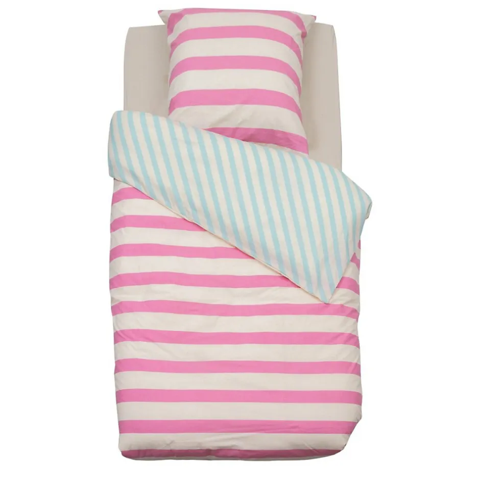 Atmosphera Créateur D'Intérieur Housse de couette enfant 140x200 Rayures + taie coton 57 fils