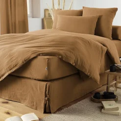 L'Effet Papillon Housse de couette "Gaïa" toutes dimensions "Gaze de Coton" - Gaïa Camel - Housse de couette 240 x 220 cm