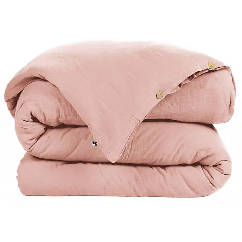 L'Effet Papillon Housse de couette "Gaïa" toutes dimensions "Gaze de Coton" - Gaïa Rose Pêche - Housse de couette 240 x 220 cm