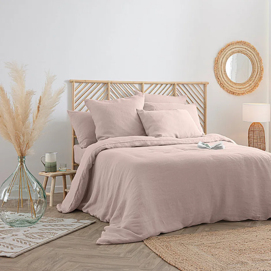 Atmosphera Créateur D'Intérieur Housse de couette Linah - rose - lin lavé 260x240 cm - Atmosphera