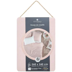 Atmosphera Créateur D'Intérieur Housse de couette Linah - rose - lin lavé 260x240 cm - Atmosphera