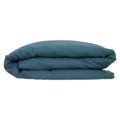 Atmosphera Créateur D'Intérieur Housse de couette Linah - bleu canard - lin lavé 260x240 cm - Atmosphera Sale