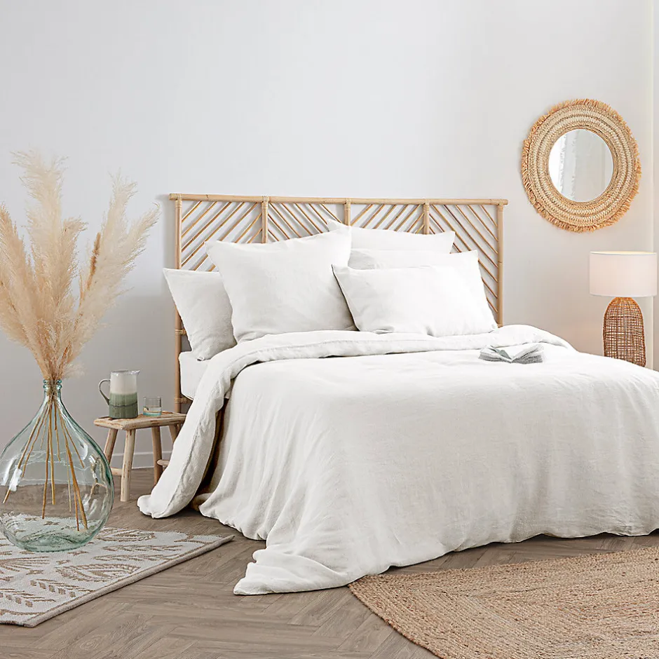 Atmosphera Créateur D'Intérieur Housse de couette Linah - blanc - lin lavé 260x240 cm - Atmosphera