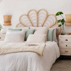 Atmosphera Créateur D'Intérieur Housse de couette Linah - blanc - lin lavé 260x240 cm - Atmosphera
