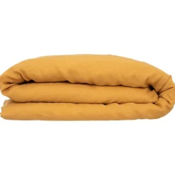 Atmosphera Créateur D'Intérieur Housse de couette Linah - jaune ocre - lin lavé 260x240 cm - Atmosphera