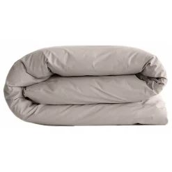 Vent Du Sud Housse de couette "Manoir" percale pur coton peigné longues fibres 80 fils/cm² - Lin - Housse de couette 260 x 240 cm Outlet