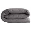 Vent Du Sud Housse de couette "Manoir" percale pur coton peigné longues fibres 80 fils/cm² - Ardoise - Housse de couette 140 x 200