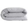 Vent Du Sud Housse de couette "Manoir" percale pur coton peigné longues fibres 80 fils/cm² - Perle - Housse de couette 260 x 240 c