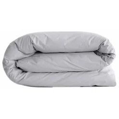Vent Du Sud Housse de couette "Manoir" percale pur coton peigné longues fibres 80 fils/cm² - Perle - Housse de couette 260 x 240 c