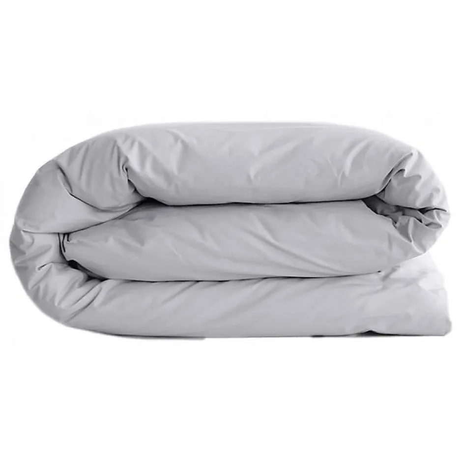 Vent Du Sud Housse de couette "Manoir" percale pur coton peigné longues fibres 80 fils/cm² - Perle - Housse de couette 260 x 240 c