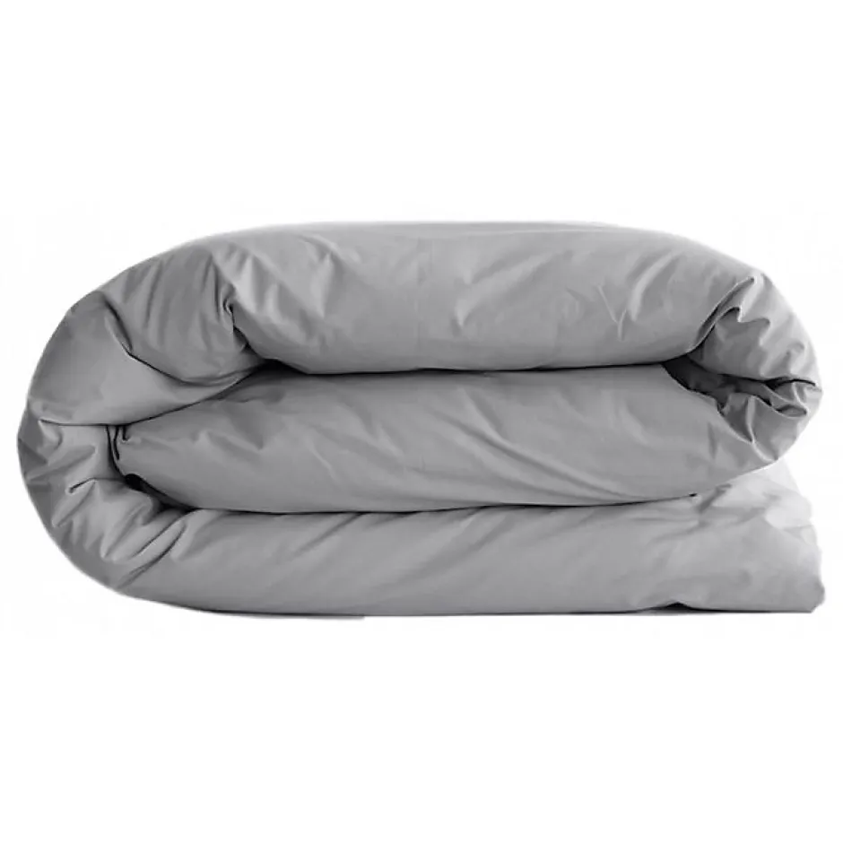 Vent Du Sud Housse de couette "Manoir" percale pur coton peigné longues fibres 80 fils/cm² - Acier - Housse de couette 260 x 240 c Hot