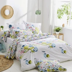 Tradilinge Housse de couette Nénuphar (200x200 cm - Blanc)