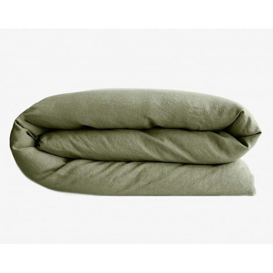 Vent Du Sud Housse de couette Palace 100% coton teint lavé - Palace Sauge - Housse de couette 260 x 240 cm Sale