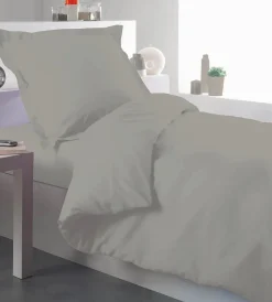 Tradilinge Housse de couette percale 140 x 200 cm unie (140x200 cm - Taupe) Online