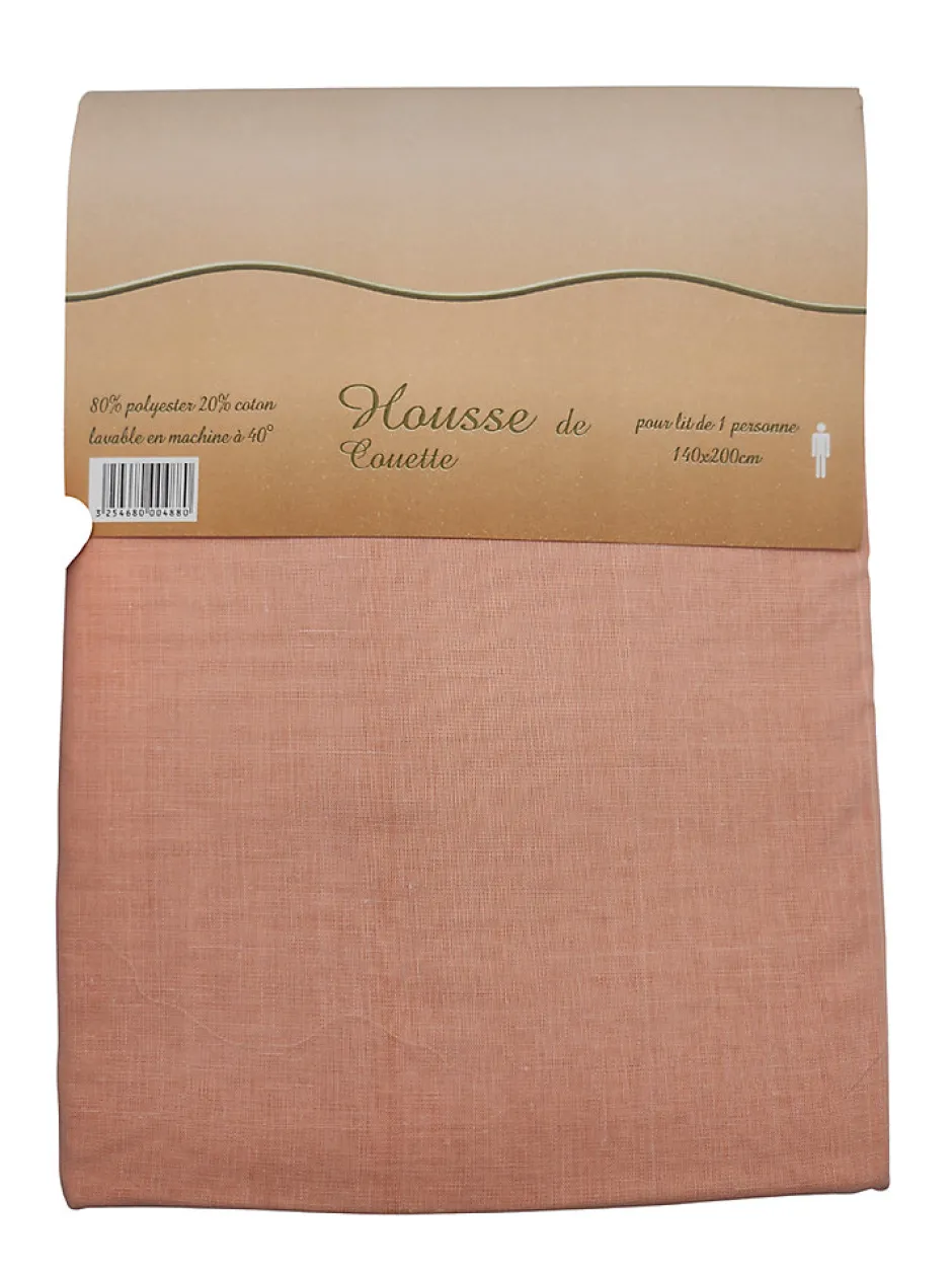 Mortreux Housse de couette Polycoton Pêche - 1 personne 140 x 200 - 488-3